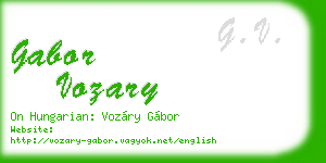 gabor vozary business card