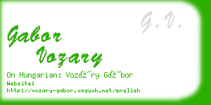 gabor vozary business card